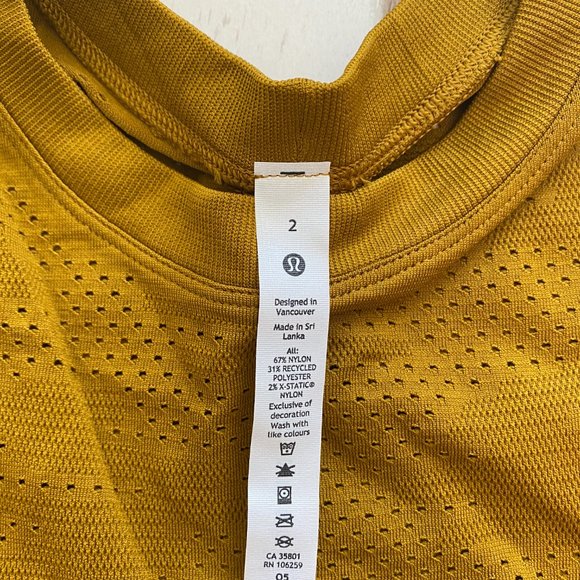 NWT Lululemon Train to Be Tank Top in MUSTARD - Picture 8 of 9